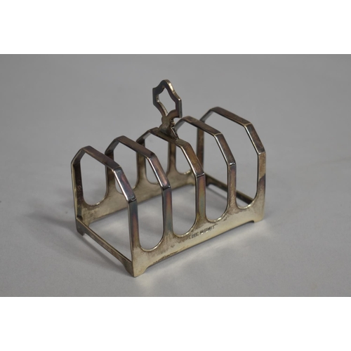 363 - A Silver Four Slice Toast Rack, Sheffield Hallmark, 7.5cm Long