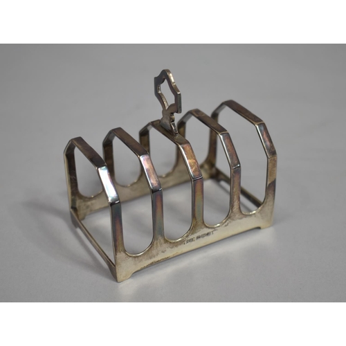 363 - A Silver Four Slice Toast Rack, Sheffield Hallmark, 7.5cm Long