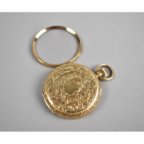 381 - An 18ct Gold Ladies Pocket Watch for Restoration and Repair, Engraved Backplate, Face Loose and Beze... 