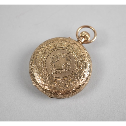 381 - An 18ct Gold Ladies Pocket Watch for Restoration and Repair, Engraved Backplate, Face Loose and Beze... 