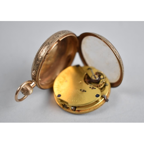 381 - An 18ct Gold Ladies Pocket Watch for Restoration and Repair, Engraved Backplate, Face Loose and Beze... 