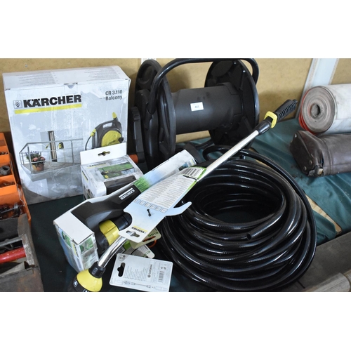 441 - A Collection of Karcher and Gardener Garden Watering Equipment to Include Hose Reel and Stand, Balco... 