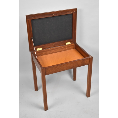 463 - A Modern Lift Top Mahogany Based Piano Stool with Upholstered Pad Seat, 49cm wide