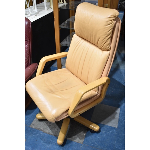 513 - A Modern Swivel Upholstered Office Armchair