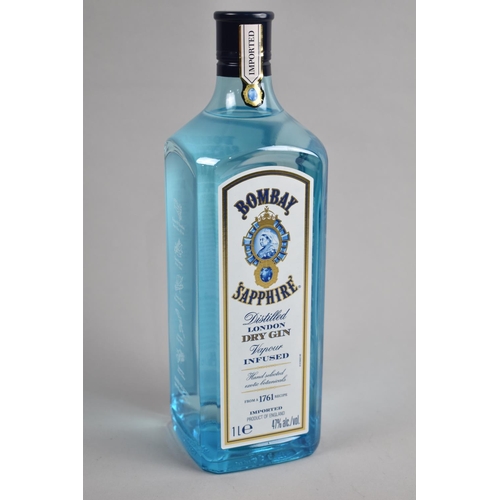 92 - A Single 1lt Bottle of Bombay Sapphire Gin