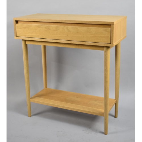 98 - A Modern Marks and Spencer Side Table with Single Long Drawer and Stretcher Shelf, 79cm wide