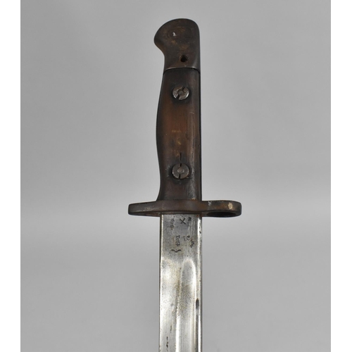 108 - A WWI Period Remington Bayonet with Wooden Handle, the Blade Stamped and Dated 1907