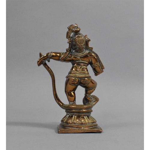 14 - A Heavy Indian Bronze Study of Shiva with Cobra, 15cms High