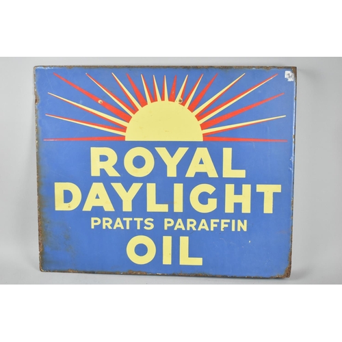 152 - A Double Sided Enamel Sign for Royal Daylight Oil, Pratts Paraffin, 56x46cm