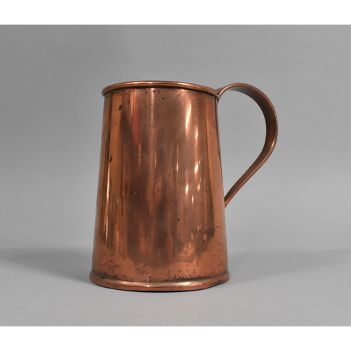 161 - A Late 19th/Early 20th Century Copper Tankard, 15cm high