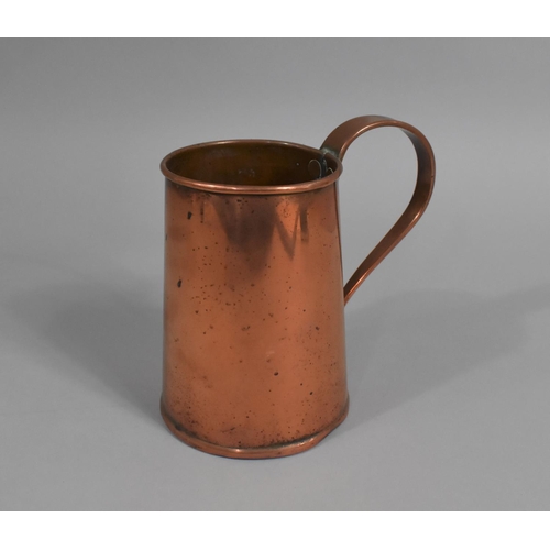 161 - A Late 19th/Early 20th Century Copper Tankard, 15cm high