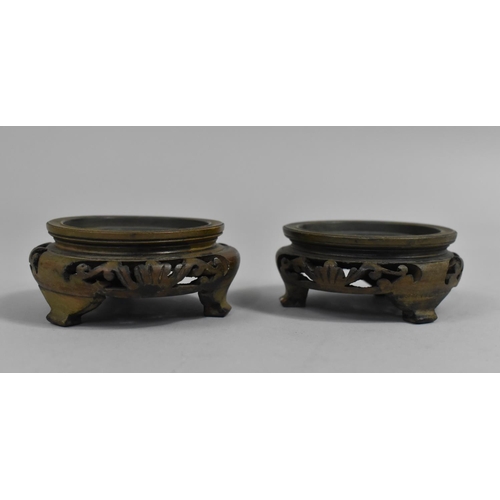 210 - Two 20th Century Chinese Carved and Pierced Wooden Stands