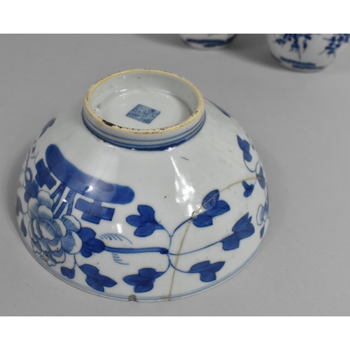 218 - A Collection of Various Oriental Blue and White to comprise 19th Century Chinese Porcelain Bowl Deco... 