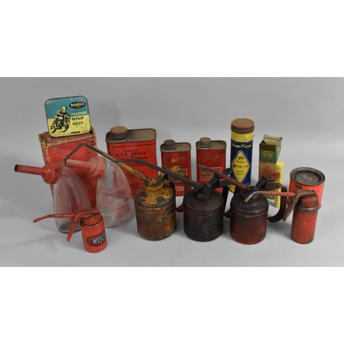 285 - A Collection of Various Vintage Automobile Ephemera to comprise Oil Cans, Wesco Junior Example, Good... 