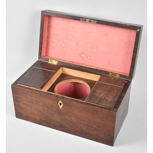 3 - A Mid 19th Century Rosewood Two Division Tea Caddy, with Removable Tea Boxes and Circular Recess for... 