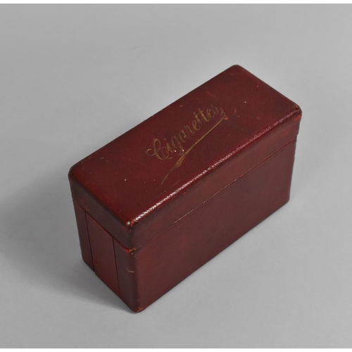 35 - An Edwardian Leather Cased Four Section Cigarette Box, 14cms Wide