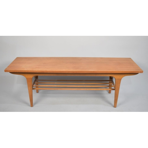 438 - A 1970's Teak Surf Board Style Coffee Table