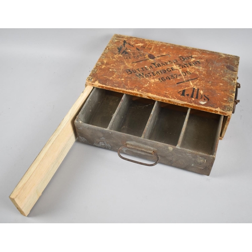 5 - A Late Victorian/Edwardian Butter Transit Box with Inner For Division Metal Tray, 