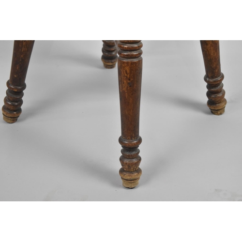 53 - An Edwardian Circular Topped Stool, 61cms High