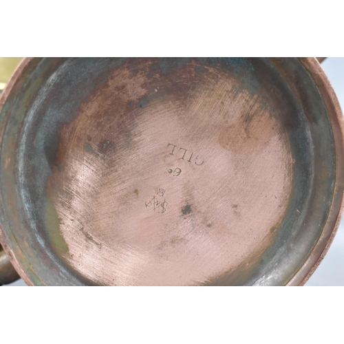 67 - A Copper Teapot by William Souter Together with Copper Jug and Brass Lidded Jug