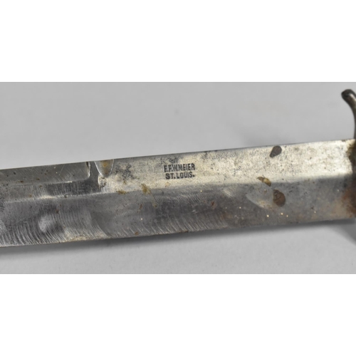 96 - An American Deer's Foot Hunting Knife by E F W Meier St. Louis, Overall Length 28cm Long Overall