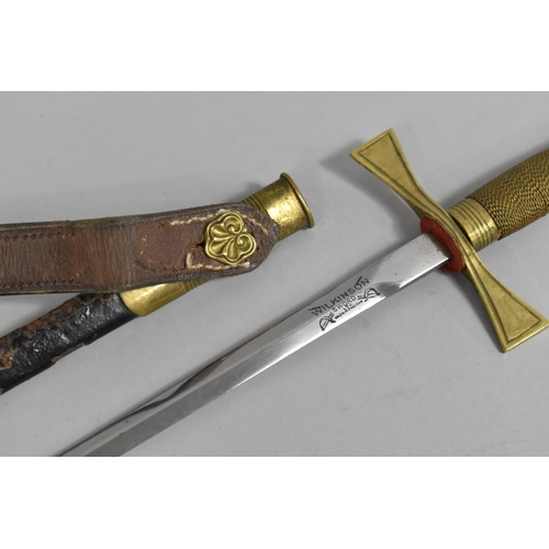 97 - A Vintage Wilkinson Brass Handled Dagger in Scabbard, 38cm Overall