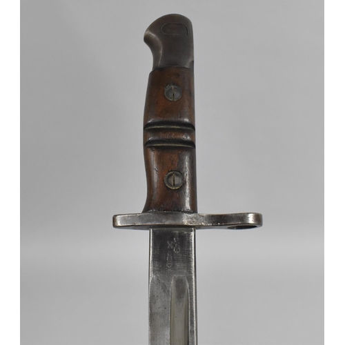 99 - A Wooden Handled Remington WWI Period Bayonet, the Blade Stamped and Dated 1913, 57cm Long Overall