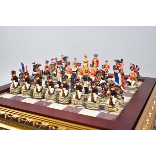 101 - A Late 20th century Bonaparte and Wellington Chess Set, 42cms Square