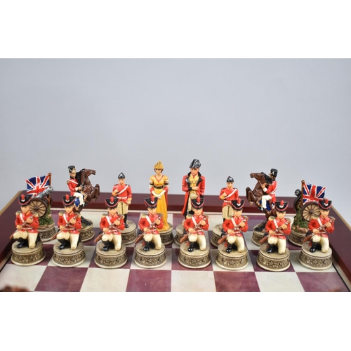 101 - A Late 20th century Bonaparte and Wellington Chess Set, 42cms Square