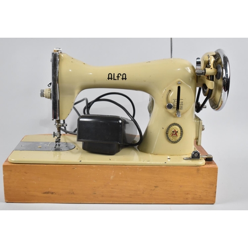 110 - A Vintage Electric Alpha Sewing Machine with Carry Case, Untested