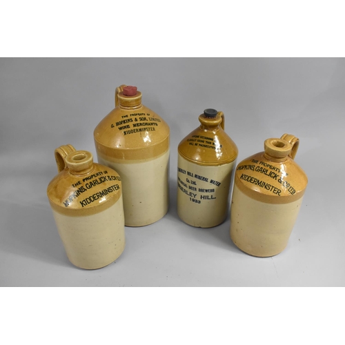 116 - A Collection of Four Stoneware Bottles, Hopkins Garlick and Co, and Brierley Hill Mineral Water Co