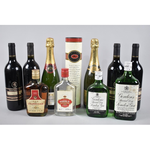 117 - A Collection of Wines and Spirits to include Four Bottles Red Wine, Two Bottles of Champagne, Two Bo... 