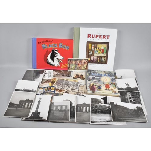 170 - A Collection of WWII Monochrome Photographs of Captured Berlin, Rupert Annuals and Dandy Wonder Dog ... 