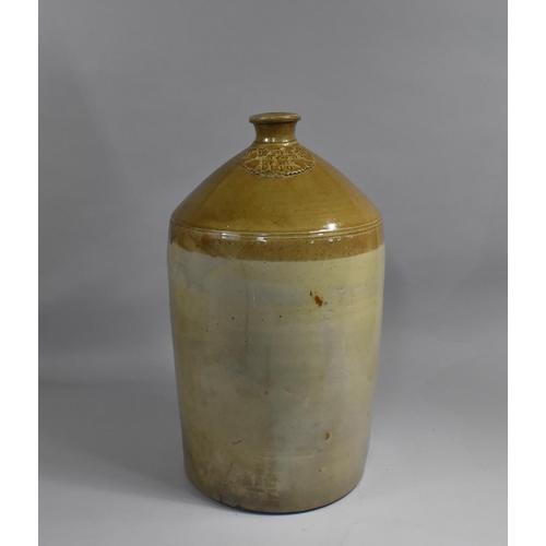 71 - A Large 19th Century Stoneware Brewers Jar inscribed for W Walker, Wine and Spirit Merchant, Leek, N... 