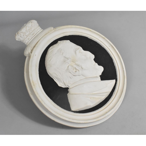 81 - A Cast Plaster Plaque, Gladstone, 29cms Diameter