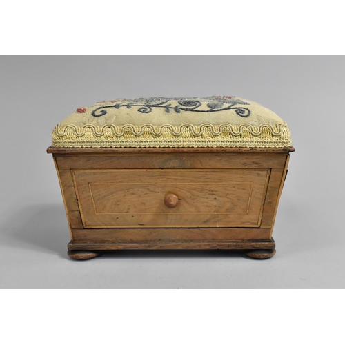 11 - A 19th Century Inlaid Sarcophagus Shaped Jewellery Box in the Form of a Tea Caddy on Four Bun Feet, ... 