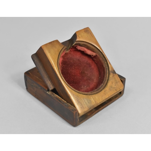 15 - A Late 19th Century Inlaid Italian Olive Wood Pocket Watch Holder, 8cms High