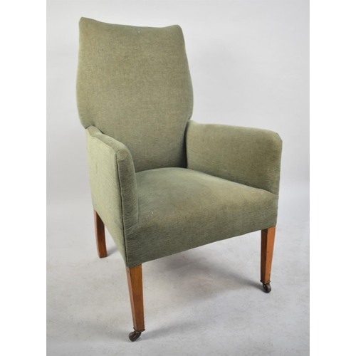 420 - An Upholstered High Back Armchair