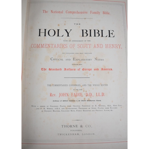 82 - A Vintage Brass Mounted Family Bible, as yet Unwritten with Family details, The National Comprehensi... 