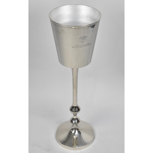 86 - A Large Table Side Free Standing Silver Plated Bollinger Champagne Bucket on Turned Stand with Circu... 