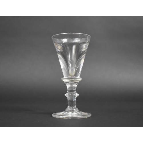 91 - A Hand Blown 19th Century Toasting Illusion Glass, 12cm High