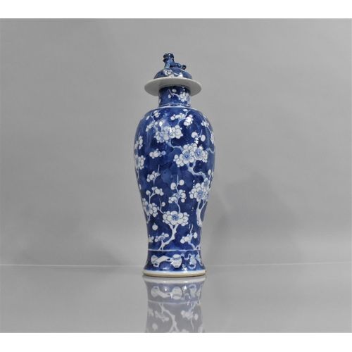 340 - A 19th Century Chinese Blue and White Prunus Pattern Vase and Cover, with Precious Objects Trim to F... 