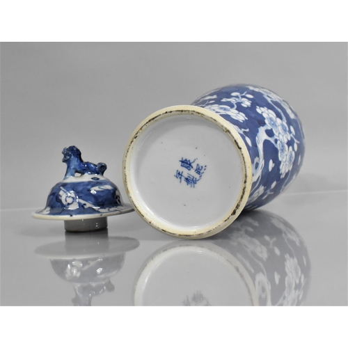 340 - A 19th Century Chinese Blue and White Prunus Pattern Vase and Cover, with Precious Objects Trim to F... 