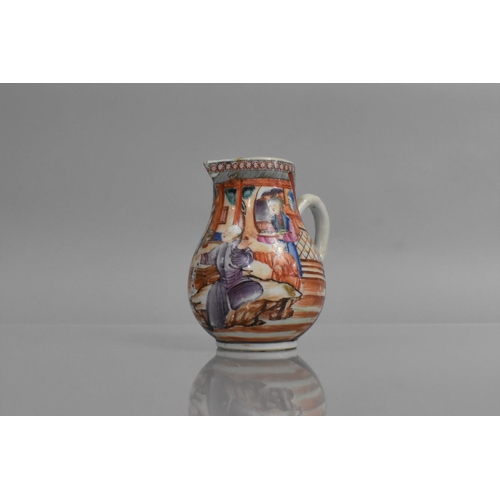 328 - An 18th Century Chinese Porcelain Jug decorated in the Mandarin Palette with Figures in Interior Loc... 