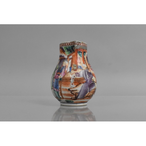 328 - An 18th Century Chinese Porcelain Jug decorated in the Mandarin Palette with Figures in Interior Loc... 