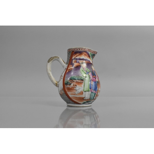 328 - An 18th Century Chinese Porcelain Jug decorated in the Mandarin Palette with Figures in Interior Loc... 