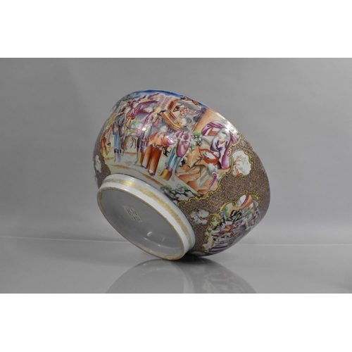 325 - A Large 18th Century Chinese Mandarin Palette Porcelain Bowl decorated with Imperial Court Scene, 33... 