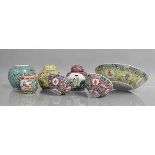 309 - A Collection of Various 20th Century Chinese Polychrome decorated Porcelain to comprise Shallow Bowl... 