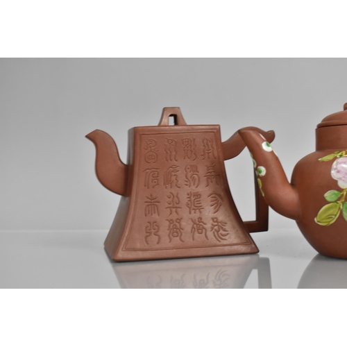 299 - A Collection of Chinese Yixing to Comprise Teapot, Tea Bowls and a Footed Pot, 20th Century