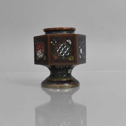 289 - A Japanese Cloisonne Vase of Ovoid Form and Flared Neck together with a Hexagonal Example (Missing L... 